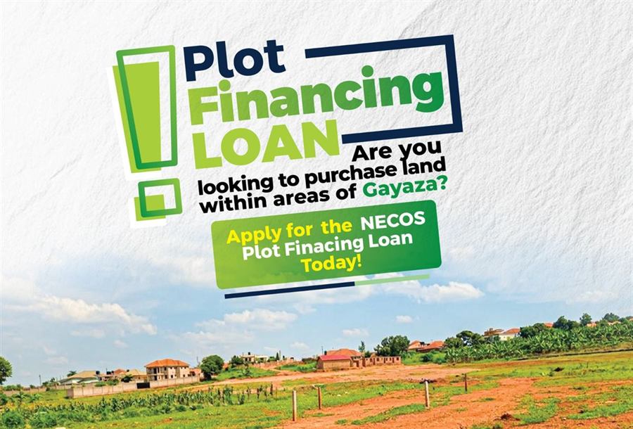 NECOS plot financing poster, open land in the Gayaza area